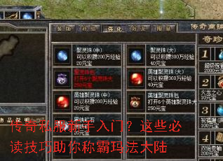 传奇私服新手入门?这些必读技巧助你称霸玛法大陆 传奇私服新手入门?这些必读技巧助你称霸玛法大陆