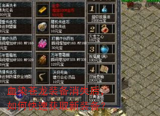 血染苍龙装备消失后,如何快速获取新装备? 血染苍龙装备消失后,如何快速获取新装备?