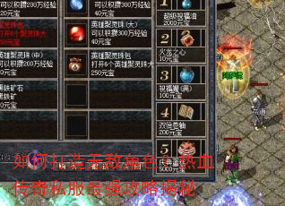 如何打造无敌角色?热血传奇私服最强攻略揭秘 如何打造无敌角色?热血传奇私服最强攻略揭秘