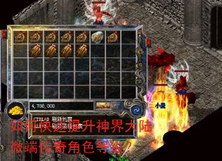 如何快速提升神界大陆微端传奇角色等级? 如何快速提升神界大陆微端传奇角色等级?