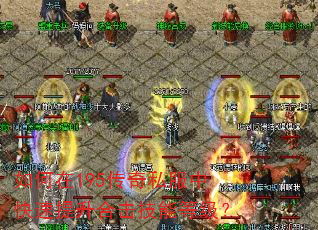 如何在195传奇私服中快速提升合击技能等级? 如何在195传奇私服中快速提升合击技能等级?