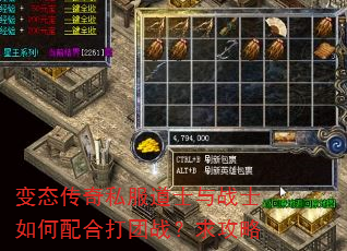 变态传奇私服道士与战士如何配合打团战?求攻略 变态传奇私服道士与战士如何配合打团战?求攻略